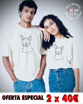 Oferta 2 camisetas-dibujo lineal-